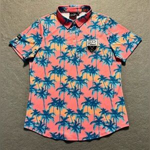 Sunday Swagger x ESPN Golf Classic Polo Shirt Women’s Medium Pink Palm Tree
